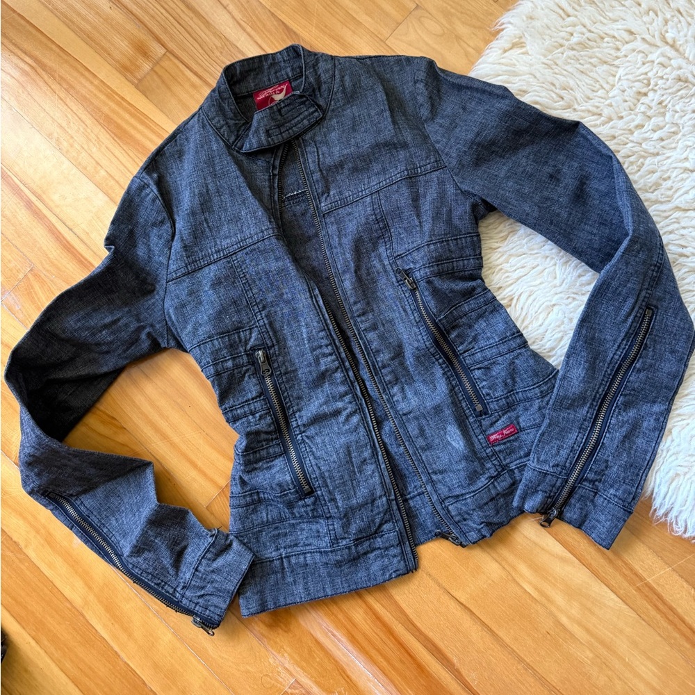 NEW Jean Biker Jacket - Picture 5 of 6